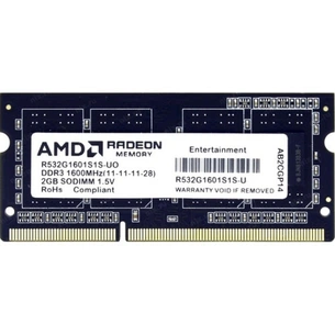 Модуль пам'яті для ноутбука SoDIMM DDR3 2GB 1600 MHz AMD (R532G1601S1S-U) зображення 1
