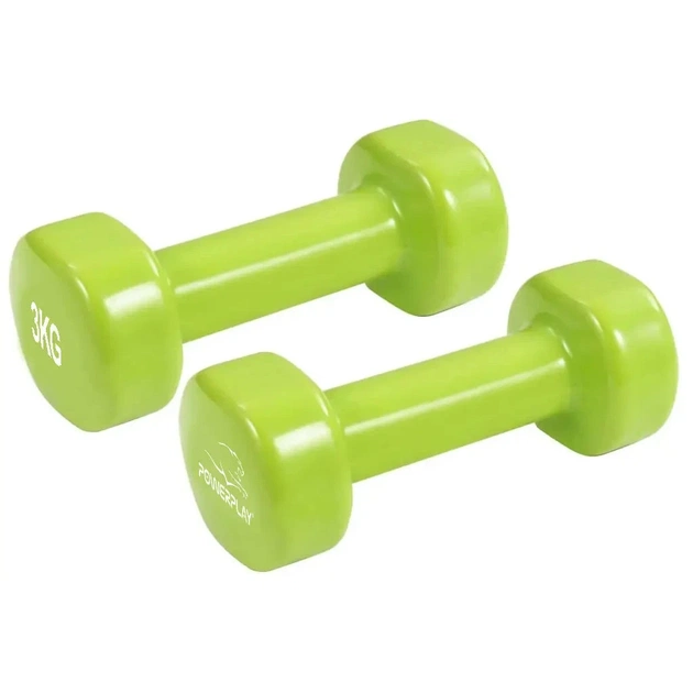 Гантель PowerPlay вінілові 4125 Achilles 2 х 3 кг Зелені (PP_4125_3kg_2in) - picture 6