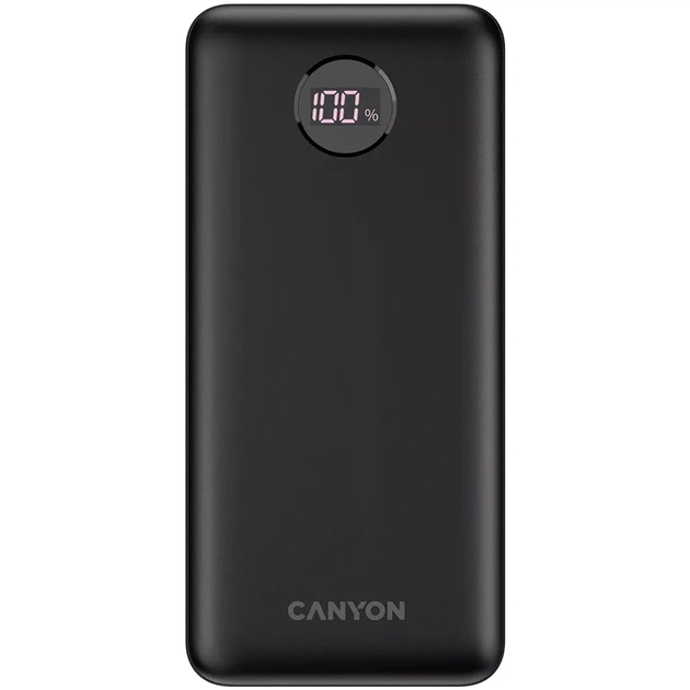 Батарея універсальна Canyon PB-2002 20000mAh, PD/20W, QC/3.0/22.5W, Black (CNE-CPB2002B) - зображення 1