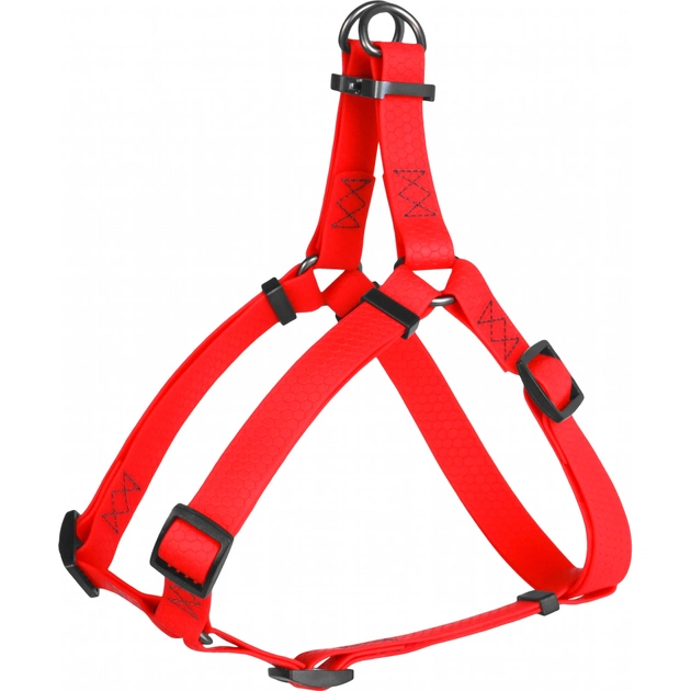 Шлея для собак WAUDOG Waterproof металічна пряжка-фастекс Ш 15 мм Д 40-55 см червона (27643) - зображення 1