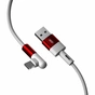 Кабель XO NB152 Elbow USB-USB Type-C 2.4A 1м White (6920680872503) - зменшене зображення 1