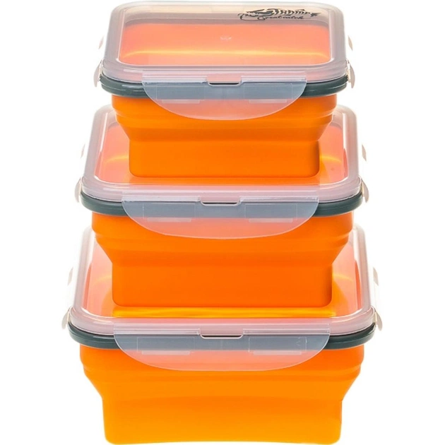 Набір туристичного посуду Tramp з 3х контейнерів силіконових 400/700/1000ml orange (TRC-089-orange) - изображение 1