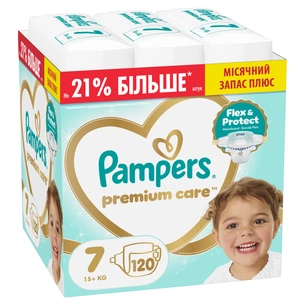 Підгузки Pampers Premium Care Розмір 7 (15+ кг) 120 шт (8006530223638) зображення 1