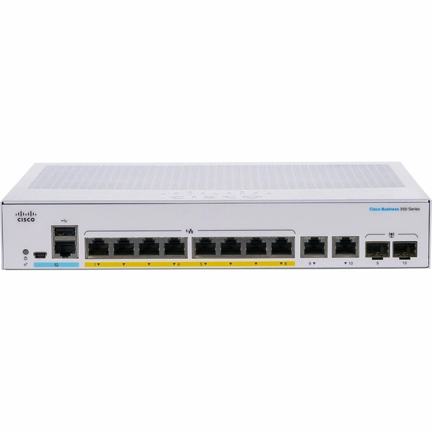 Комутатор мережевий Cisco CBS350-8P-E-2G-EU - изображение 1