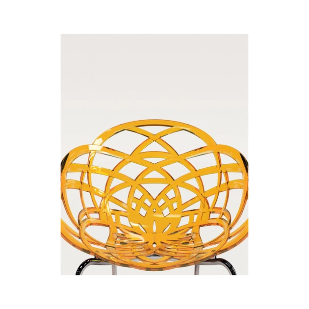 Кухонний стілець PAPATYA flora ml сидіння прозоро-помаранчеве, колір 50, хромовані ні (2962) - picture 3