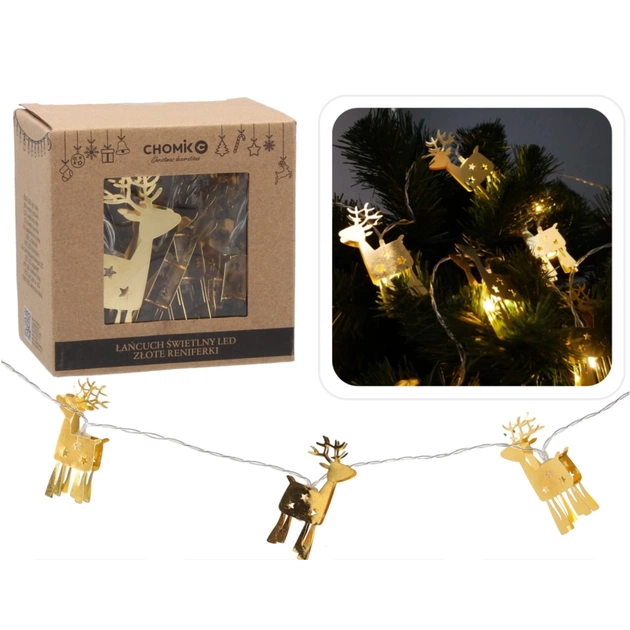 Гирлянда Chomik "Golden Deer" LED lights, 10 bulbs, warm white (5900779880993) - изображение 1