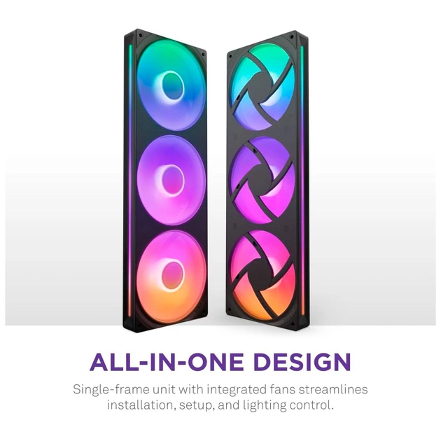 Кулер для корпуса NZXT F360 RGB Core Fan (Single Frame) - Black (RF-U36HF-B1) - изображение 8