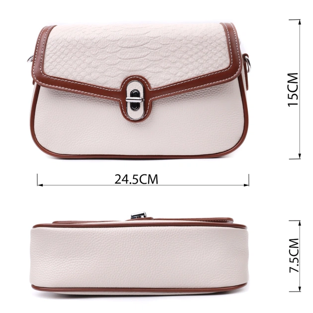 Сумка Vintage Жіноча з фактурним клапаном з натуральної шкіри Біла (22623) - зображення 3