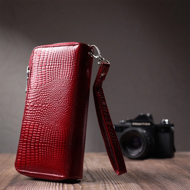 Гаманець ST Leather З лакованої натуральної шкіри Червоний (22692) - picture 11