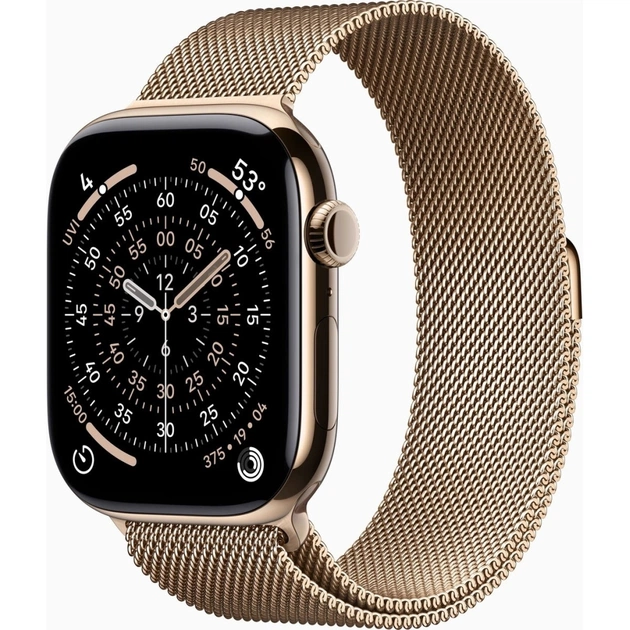 Смарт-годинник Apple Watch Series 11 GPS + Cellular 46mm Gold Titanium Case with Gold Milanese Loop - M/L (MFD84RK/A) - зображення 1