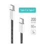 Дата кабель USB-C to USB-C 2.0m (braided cotton) (PD Fast Charging 60W) 3.0А black ColorWay (CW-CBPDCC068-BK) - preview 9