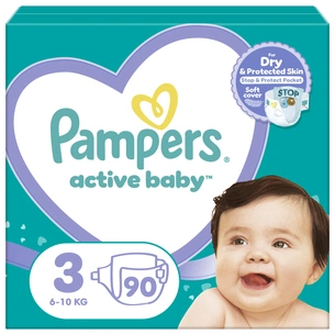 Підгузки Pampers Active Baby Mid Розмір 3 (6-10 кг) 90 ш (8001090949455) зображення 1
