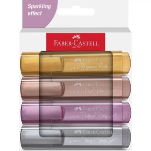 Набір маркерів Faber-Castell текстових Highlighters Metallic Colors, 4 маркера металіка (32603) зображення 1