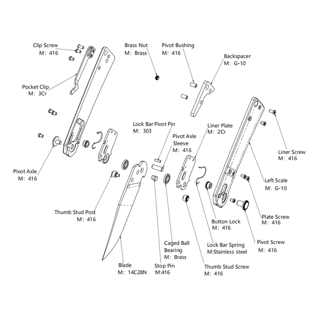 Ніж Hightron Pathwright, 14C28N, G10, зелений, чорний клинок (HK03GRN) - picture 12