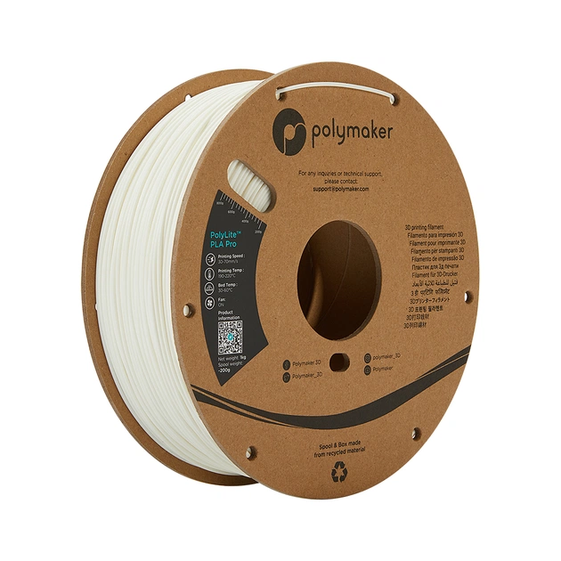 Пластик для 3D-принтера Polymaker PLA POLYLITE PRO 1,75mm 1kg WHITE (PA07002) - изображение 1
