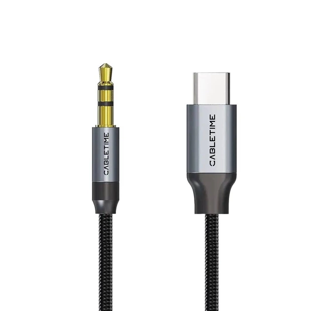 Кабель Cabletime USB Type-C - Audio 3.5 мм (M/M), 1 м, Black (CF16H) - изображение 1