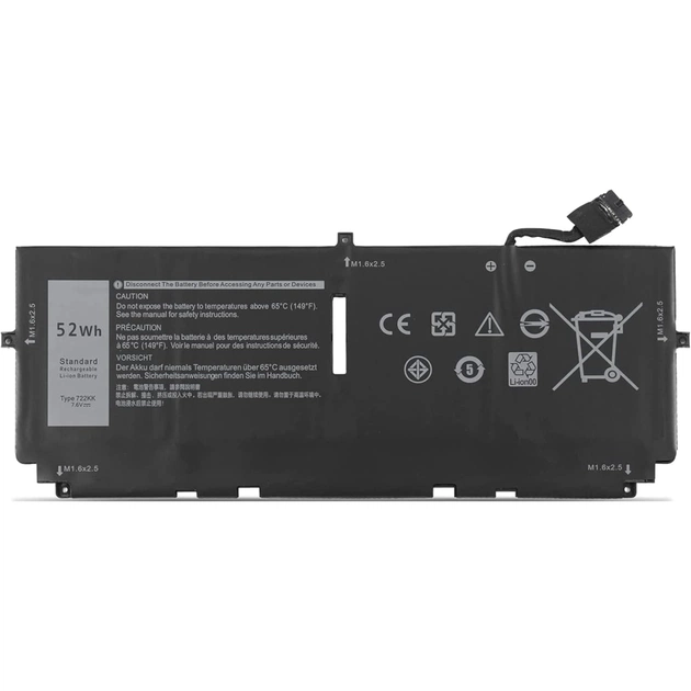 Акумулятор до ноутбука Dell XPS 13-9300 722KK, 52Wh (6500mAh), 4cell, 7.6V, Li-ion AlSoft (A71003) - изображение 1