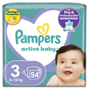 Підгузки Pampers Active Baby Розмір 3 (6-10 кг) 54 шт (8001090948977) зображення 1