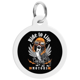 Адресник для тварин WAUDOG Smart ID з QR паспортом "Їздити, щоб жити", коло 25 мм (0625-0207) зображення 1