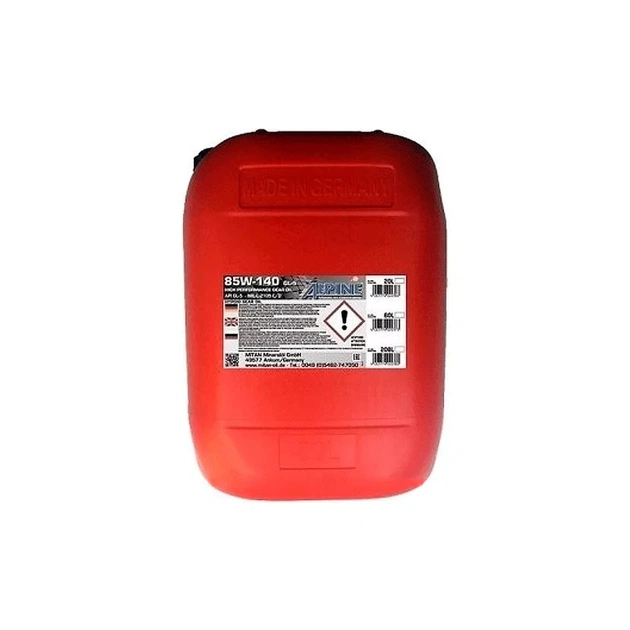 Трансмісійна олива Alpine Gear Oil 85W-140 GL-5 20л (0785-20) - изображение 1