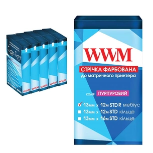 Стрічка до принтерів 13мм х 12м STD п. Purple*5шт WWM (R13.12SPR5) зображення 1