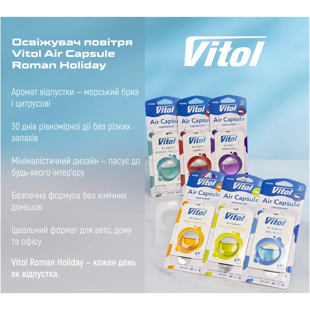 Ароматизатор для автомобіля VITOL Air Capsule Roman Holiday 3мл (VCA04) - picture 5