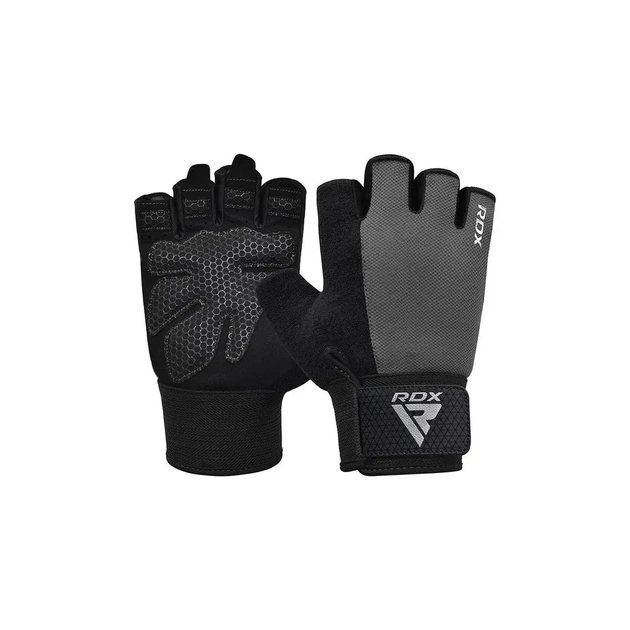 Рукавички для фітнесу RDX W1 Half Gray Plus L (WGA-W1HG-L+) - изображение 1