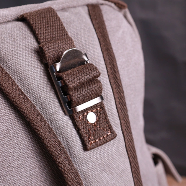 Сумка Vintage Через плечо из плотного текстиля Серая (22442) - изображение 11