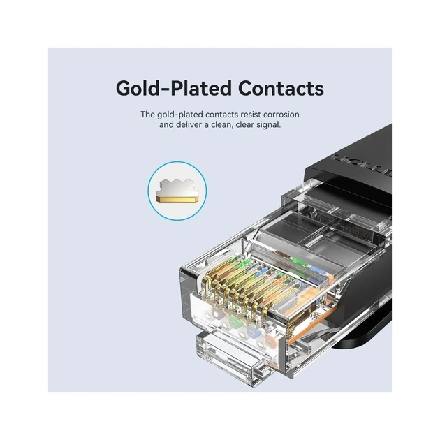 Патч-корд 3м, UTP cat 6 RJ-45 black Vention (IBNBI) - picture 3