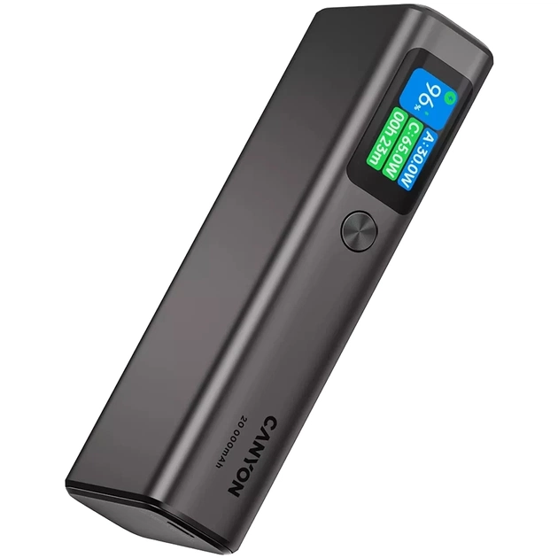 Батарея універсальна Canyon 20000mAh OnPower 230 TFT PD/130W Dark Grey (CNS-CPB230DG) - зображення 4