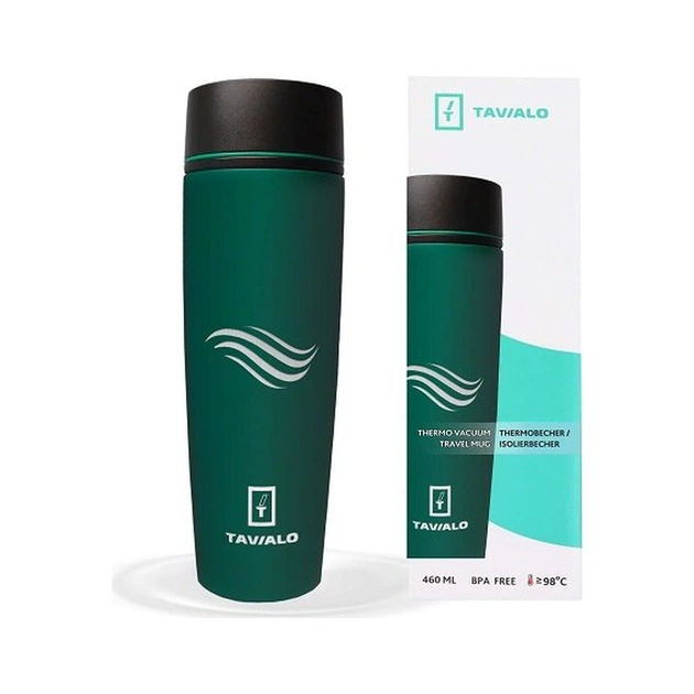 Термокружка Tavialo матовий зелений колір + 2 ущільнювальних кільця 460 мл (190460108) - зображення 3