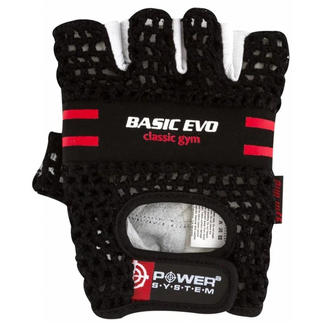 Рукавички для фітнесу Power System Basic EVO PS-2100 XS Black Red Line (PS_2100E_XS_Black/Red) - зображення 1