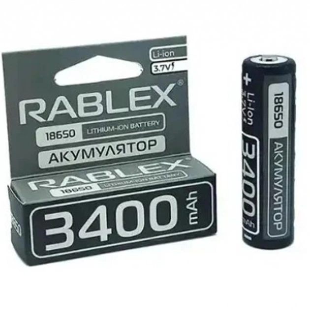 Акумулятор Rablex 18650 Li-Ion 3400mAh (без захисту) - зображення 1