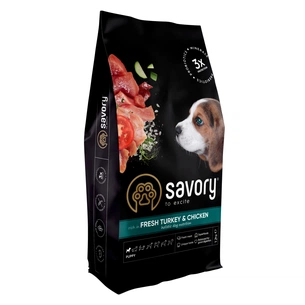 Сухий корм для собак Savory Puppy rich in Fresh Turkey and Chicken 12 кг (4820232630303) зображення 1