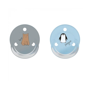 Пустушка Baby-Nova Penguin&Bear Uni 0-24 міс., блакитна/сіра, 2 шт. (3962098) зображення 1