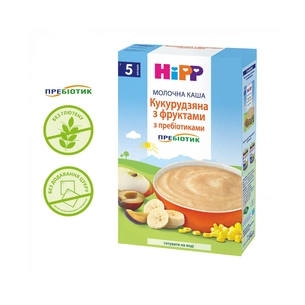 Дитяча каша HiPP молочна Кукурудзяна з фруктами з пребіотиками 250 гр (9062300140153) зображення 1