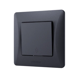 Перемикач Videx BINERA 1кл прохідний чорний графіт (VF-BNSW1P-BG) изображение 1