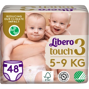 Підгузки Libero Touch Розмір 3 (5-9 кг) 48 шт (7322541750095) зображення 1