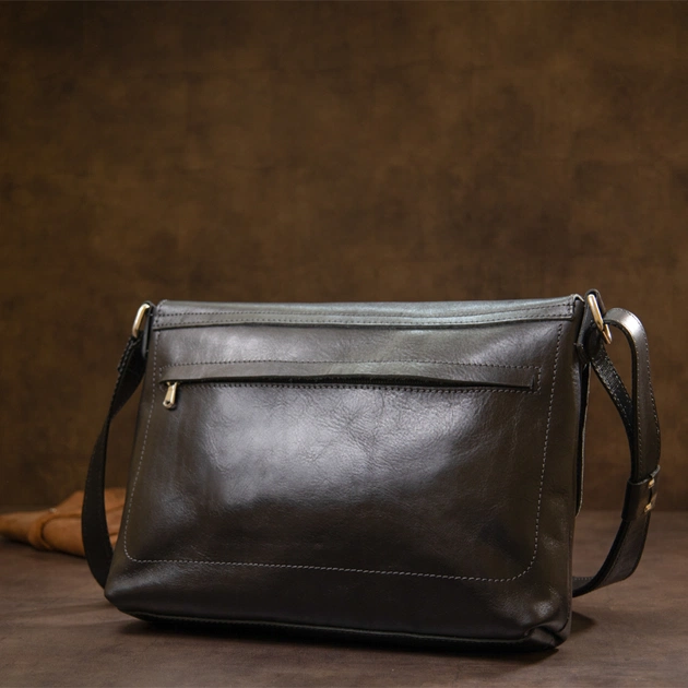 Сумка Grande Pelle Шкіряна чоловіча Чорна (11429) - зображення 11