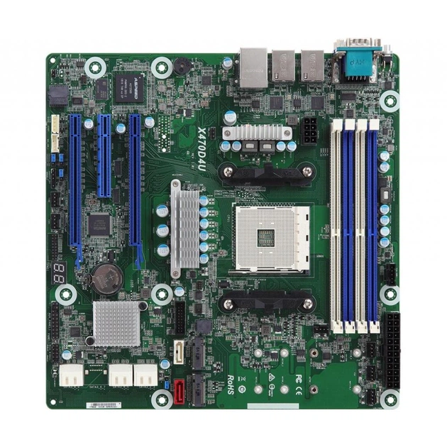 Серверна материнська плата ASRock AMD X470, S AM4, DDR4, SATA3, Dual M.2, Dual Intel GbE, Real (X470D4U) - зображення 1