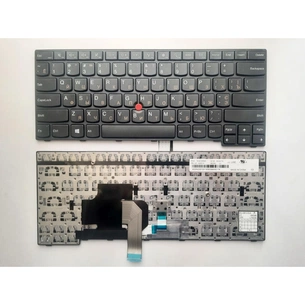 Клавіатура ноутбука Lenovo ThinkPad E450/E450C/E455 чорна з чорною рамкою та ТП UA (A43968) зображення 1
