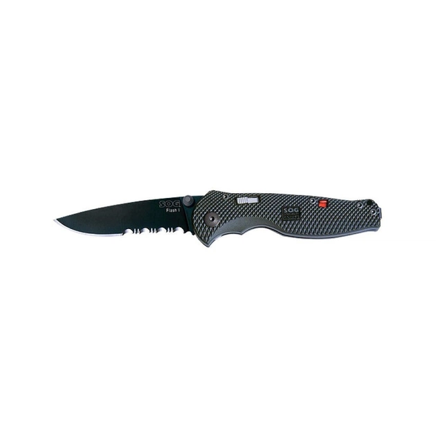 Ніж SOG Flash I Black Blade серрейтор Black (TFSA-97) - изображение 1