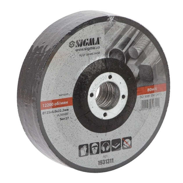 Круг зачистний Sigma по металу 125x6.0x22.2мм, 12200об/хв (1931311) - picture 4