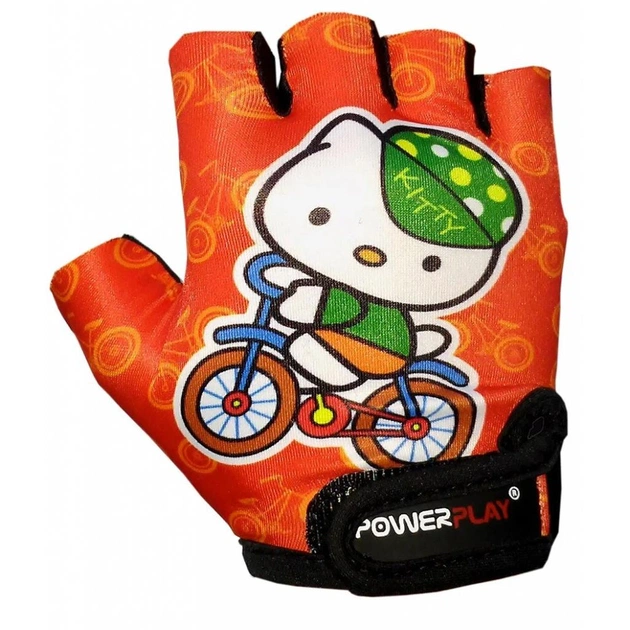 Велорукавиці PowerPlay Children 5473 Kitty Orange 3XS (5473Kitty_3XS_Orange) - зображення 2