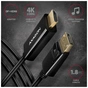 Кабель мультимедийный DisplayPort M to HDMI M 1.8m 4K30Hz black AXAGON (RVD-HI14C2) - уменьшенное изображение 2