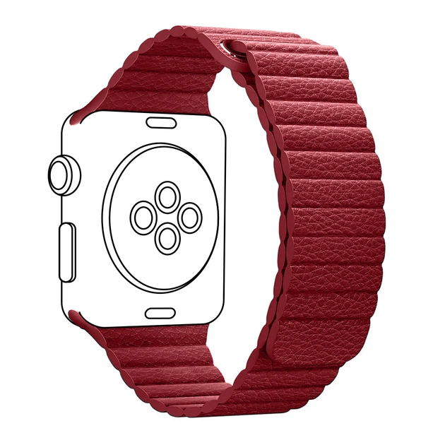 Ремешок для смарт-часов Armorstandart Leather Loop для Apple Watch 49/46/45/44/42 (Series 1-3) Red (ARM45824) - изображение 1