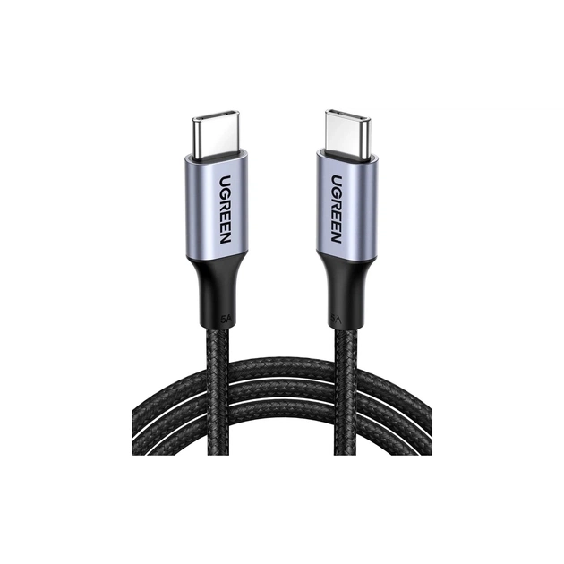 Дата кабель USB-C to USB-C 1.0m US316 100W 5A Alum. (Black) Ugreen (70427) - изображение 1