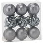 Ялинкова іграшка Chomik пластикові кульки 9 шт, 6 см, сірі (5900779877320_1) - зменшене зображення 1