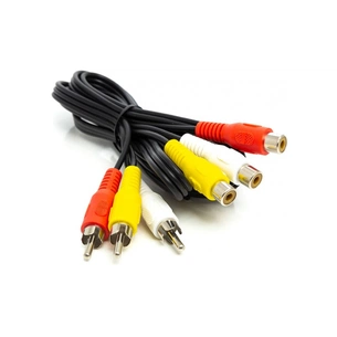 Кабель мультимедійний 3xRCA M to 3xRCA F 1.0m PowerPlant (CA912049) зображення 1