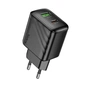 Мережевий зарядний пристрій Hoco CS25A 1USB-C/1USB PD/QC 20W Black (6942007639781) - зменшене зображення 1